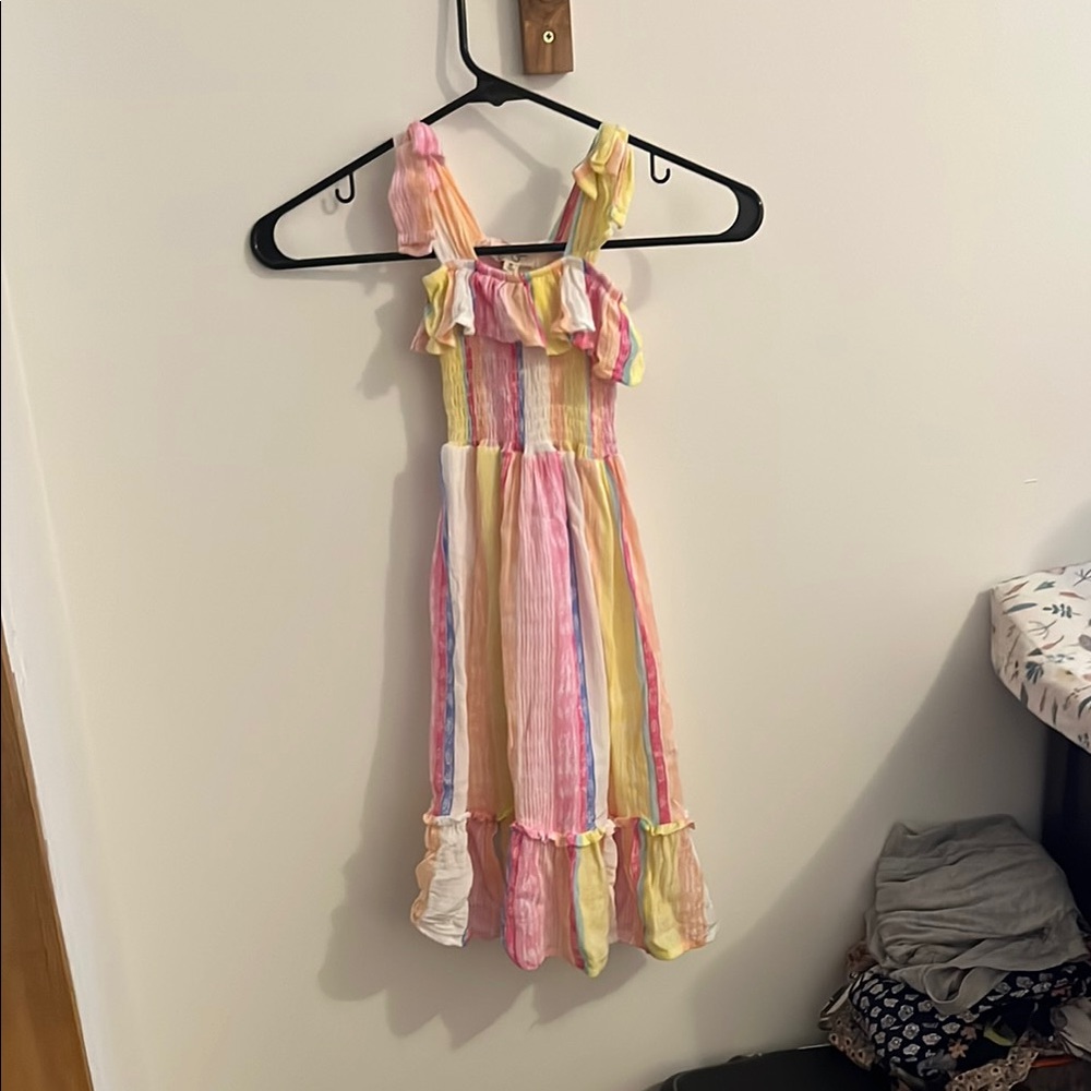 Jessica Simpson Pink and Yellow Ruffled Sundress